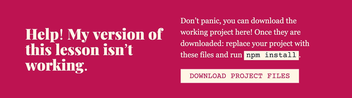 A help section which instructs you to download the project files and install dependecies