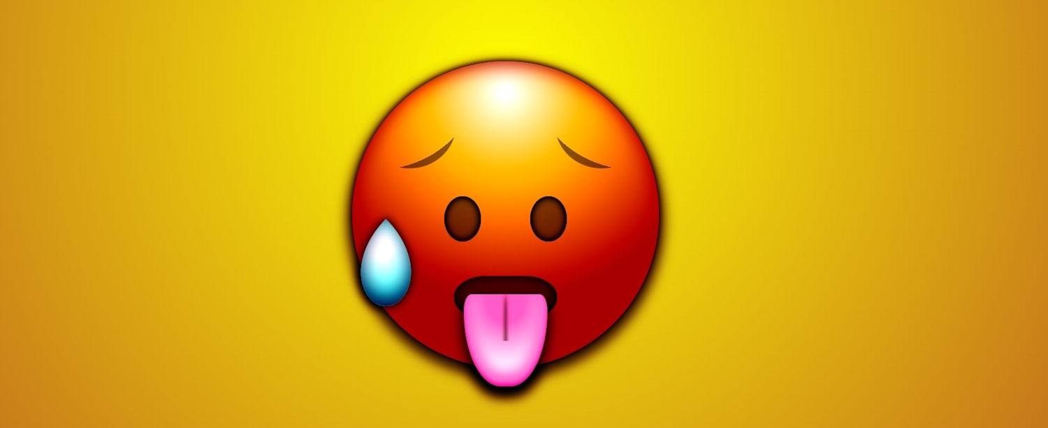 A 🥵 emoji made with CSS