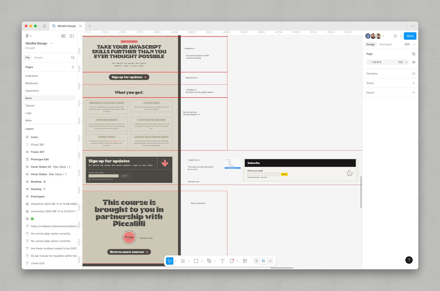 A closer view of the JavaScript for Everyone sketh-up where the attention is on a user form. In the annotation, a clip of storybook is shown, along with the live pattern