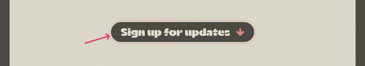 A button on the JavaScript for Everyone landing page featuring a thin dashed offset outline in red
