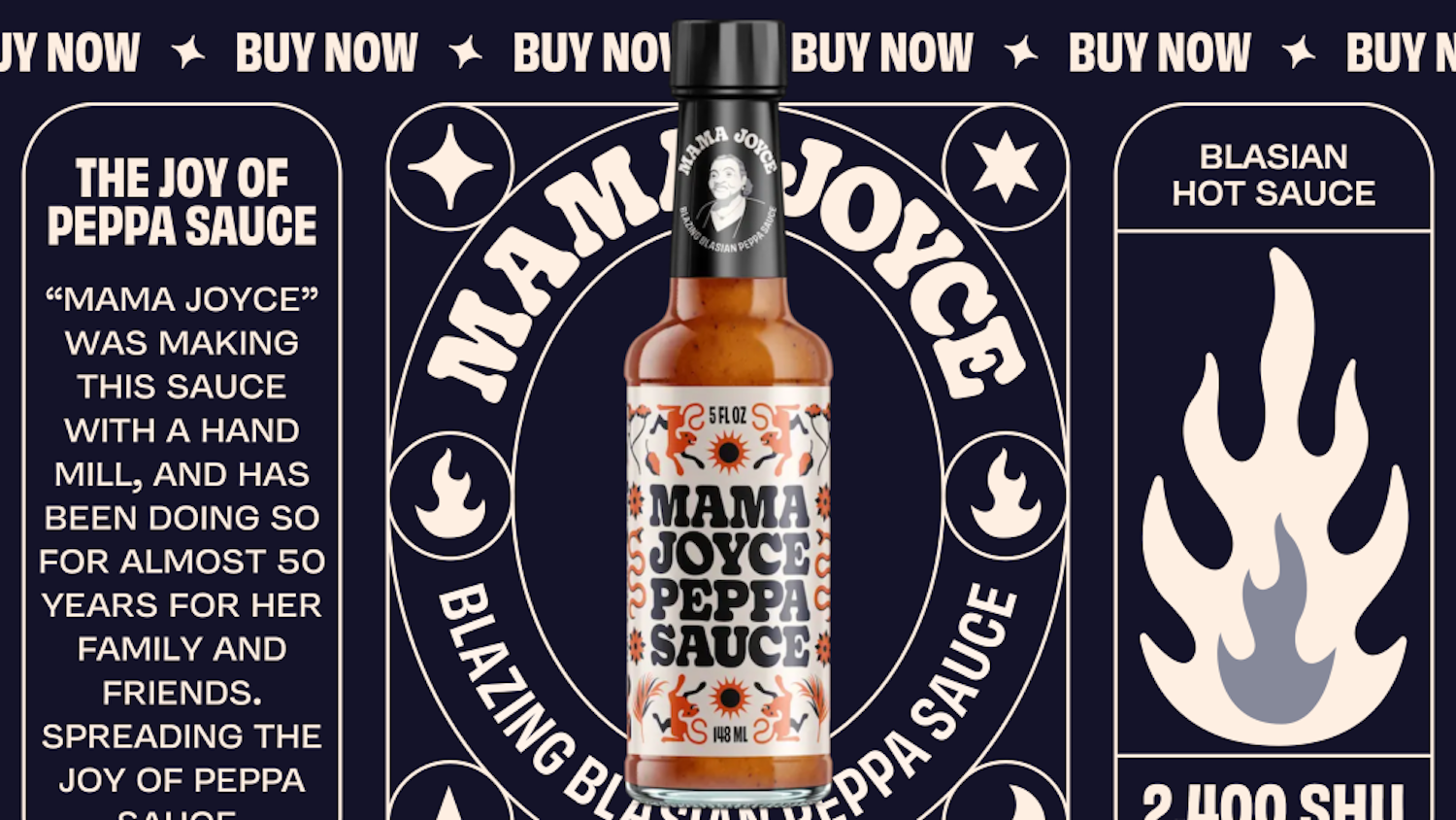 The Mama Joyce Peppa Sauce homepage