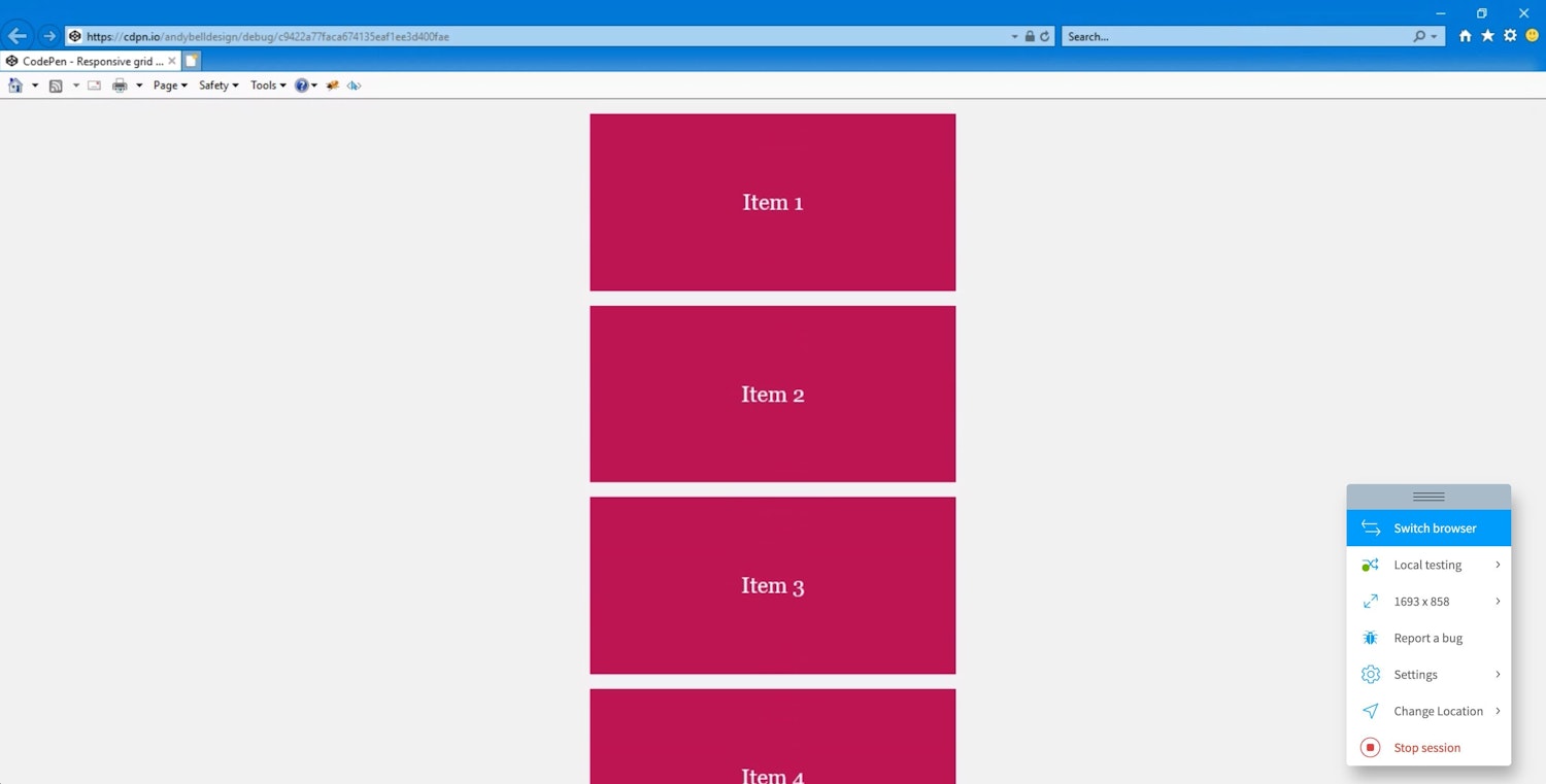 The minimum viable experience in IE11